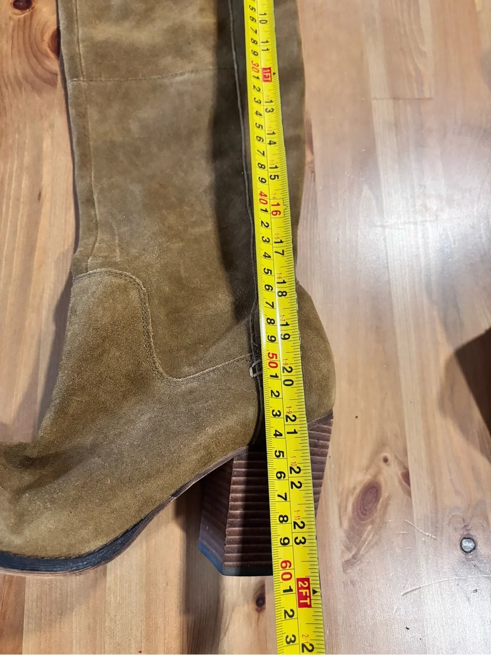 Lumiani Tan Suede Over The Knee High Heel Boots Size 8.5M